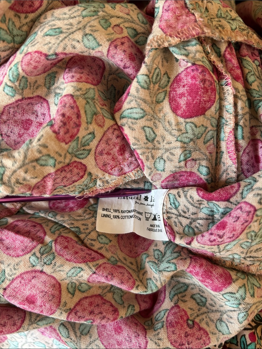 NATURAL LIFE “Patti” Pink Floral Tiered Mini Dress size M - Picture 12 of 12
